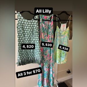 Lilly, bargain deal! 3 for $70! Size 4/Small